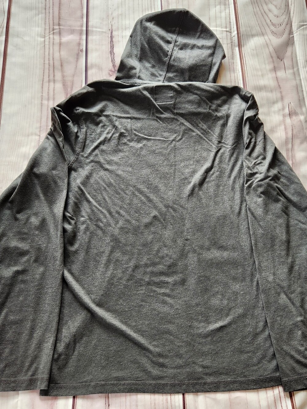 Prana Long Sleeve Shirt Hoodie Heather Charcoal Grey | Men's Size L - Picture 7 of 9